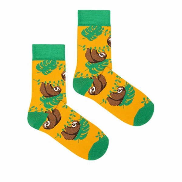 Vegane Socken | KABAK Socks Sloths Mustard