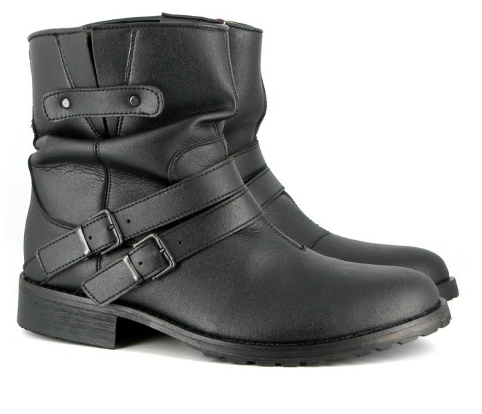 Veganer Stiefel - Vegetarian Shoes Double Buckle Boot Black